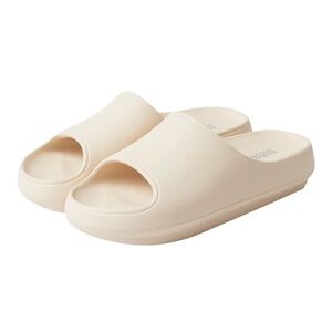 Unisex Cushion Slide Sandal Cream Size L (W 9-10, M 7-8) Indoor Outdoor Shower